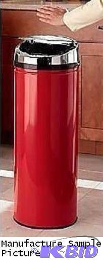 lot 117 image: Large Red Automatic Lift Trash Bin - Keep you...
