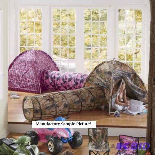 lot 131 image: Childs Pink Camo Tunnel and Tent Set - Has tw...