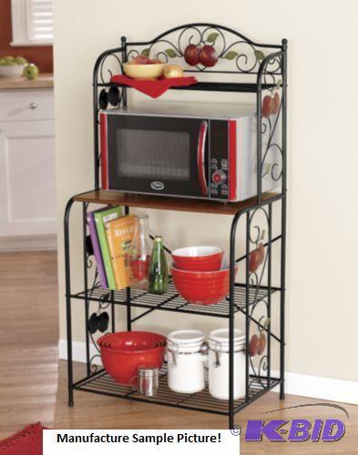 lot 148 image: Black Metal Apple Microwave Stand -&nbspOur ...