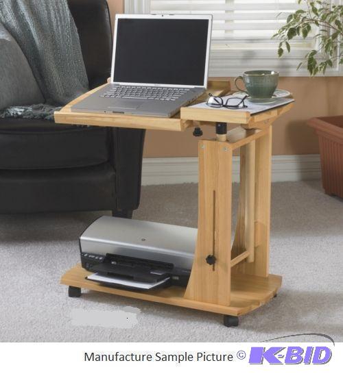 lot 154 image: Laptop Reading Cart - Natural Finish - Adjust...