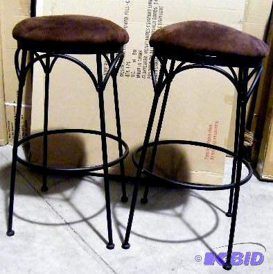 lot 169 image: Pair of Bistro Bar Stools - Metal stools - 16...