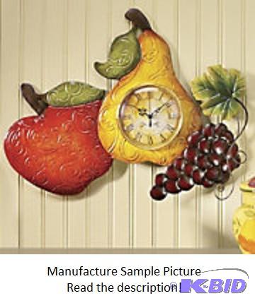lot 22 image: Fruit Wall Clock - 16&quot x 18&quot - Reta...