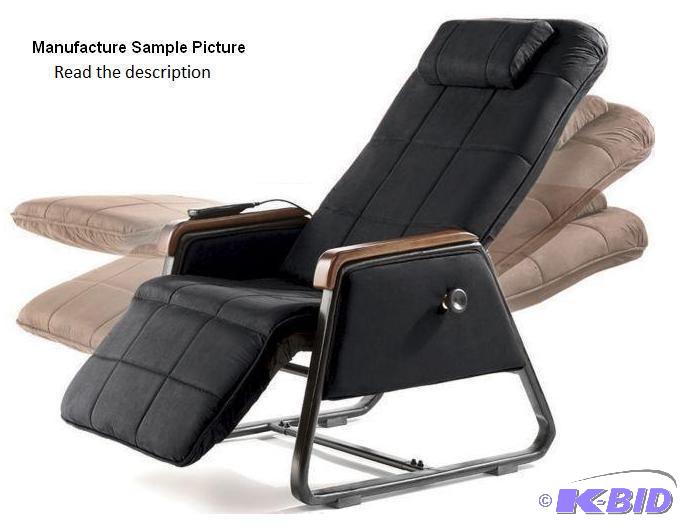 lot 26 image: Black Microfiber Zero Gravity Massage Chair w...