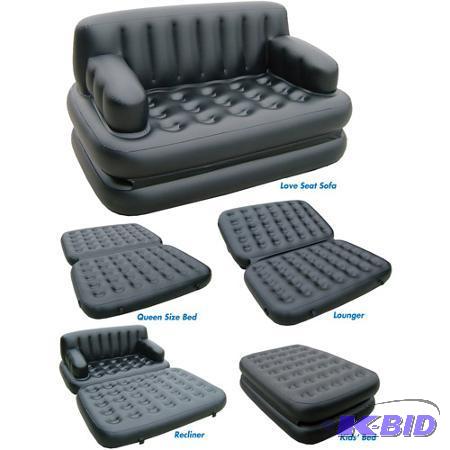 lot 47 image: Pure Comfort 5 in 1 Sofa Bed - ITEM IS BLACK...