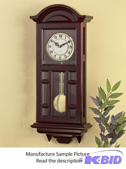 lot 71 image: Classic Wall Clock - Pendulum clock has hinge...