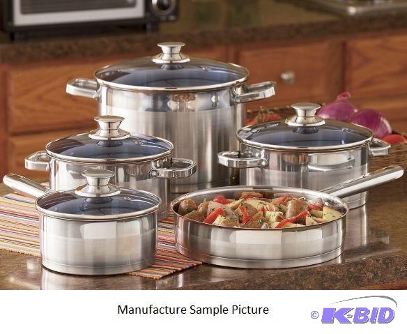 lot 75 image: Ginnys 14 Piece Stainless Steel Cookware Set ...