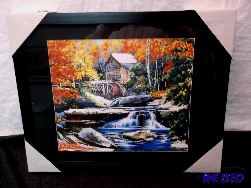 lot 113 image: Beautiful framed scenery print measuring 19 5...