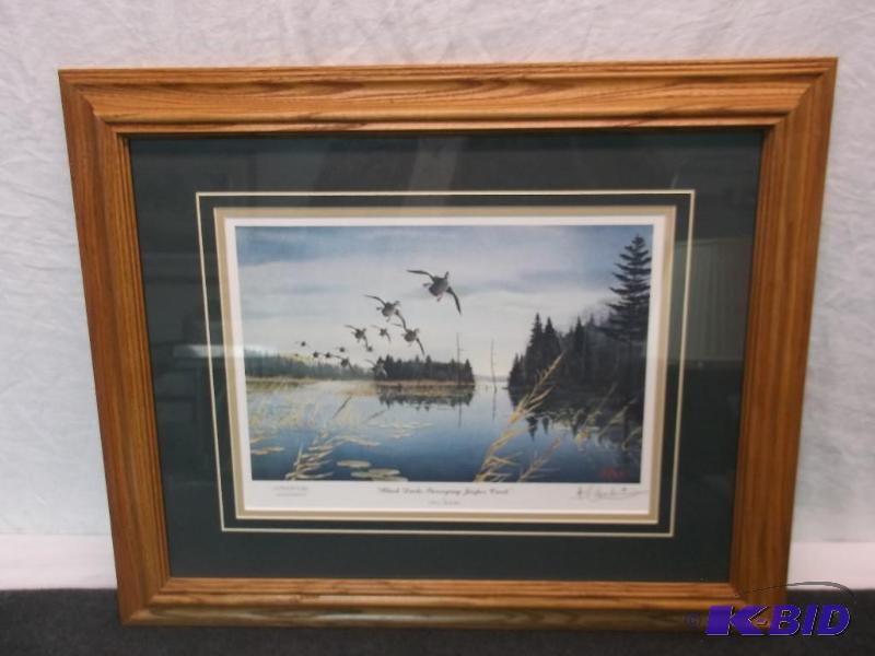 lot 12 image: Beautiful double matted framed signed & n...