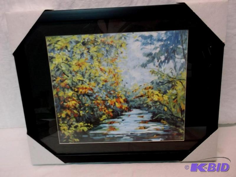 lot 132 image: Beautiful framed scenery print measuring 19 5...