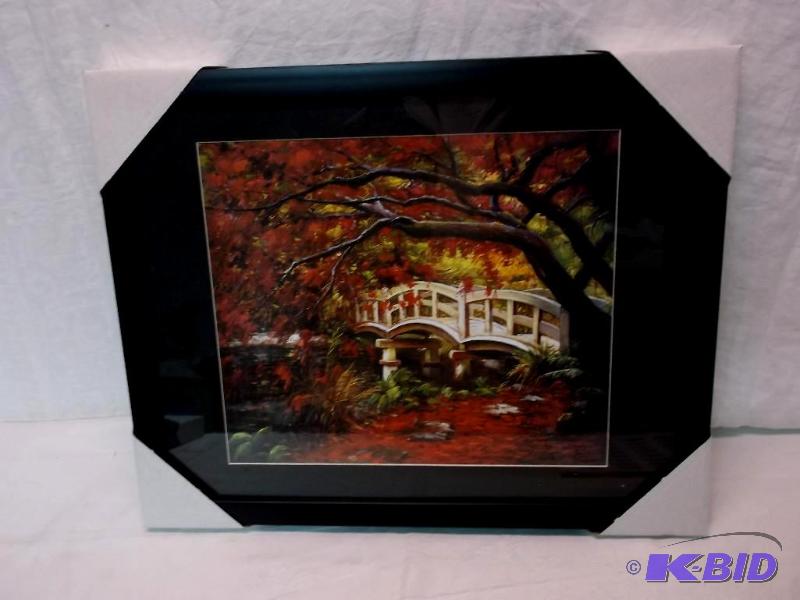 lot 133 image: Beautiful framed scenery print measuring 19 5...