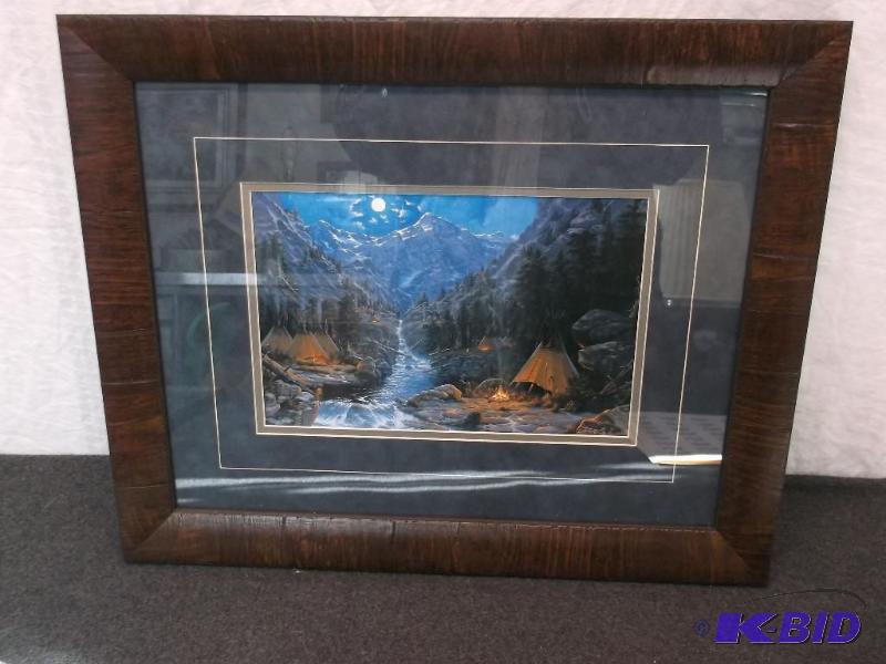 lot 19 image: Beautiful double matted framed print by Derk ...