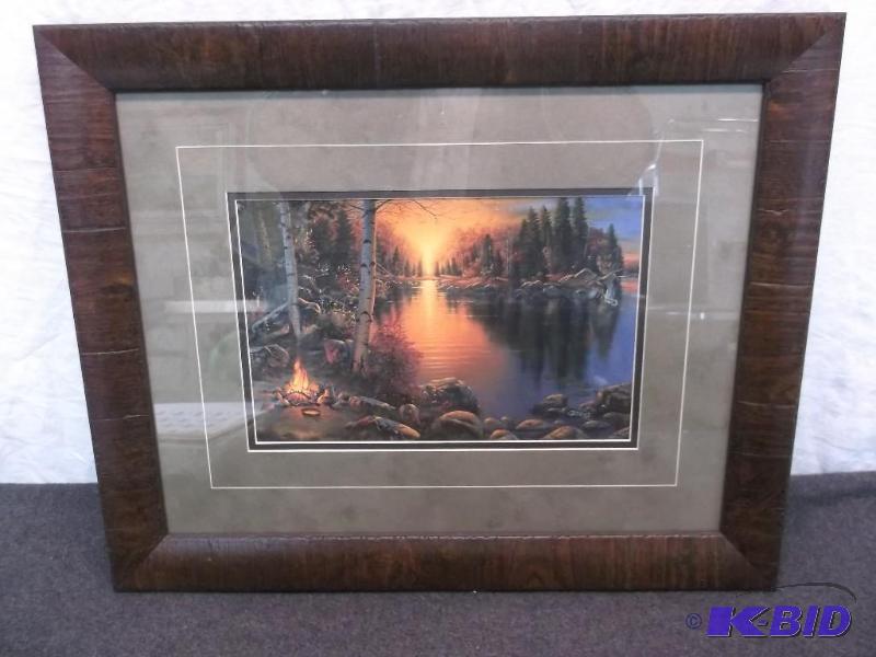 lot 20 image: Beautiful double matted framed print by Derk ...