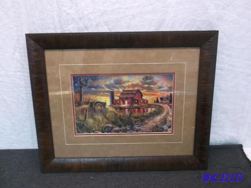 lot 22 image: Beautiful double matted framed print by Jim H...