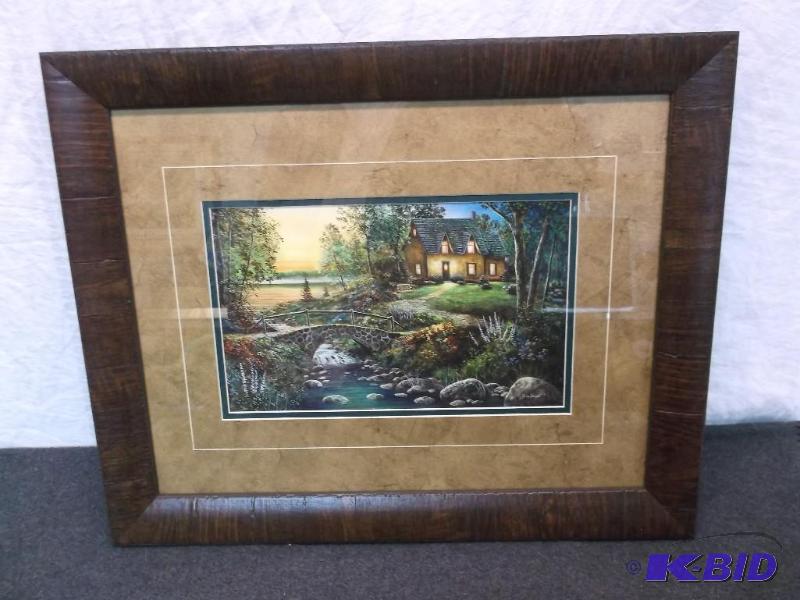 lot 23 image: Beautiful double mated framed print by Jim Ha...