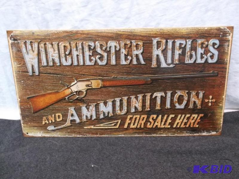 lot 29 image: Collectable metal Winchester Rifles & Amm...