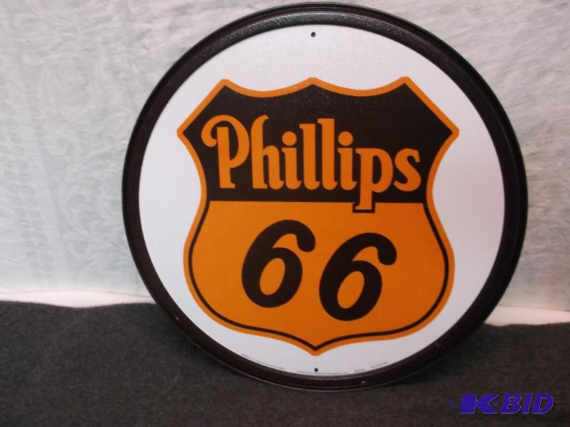 lot 39 image: Collectable metal Phillips 66 sign measuring ...