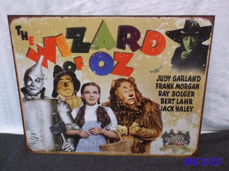 lot 43 image: Collectable metal Wizard of OZ sign measuring...