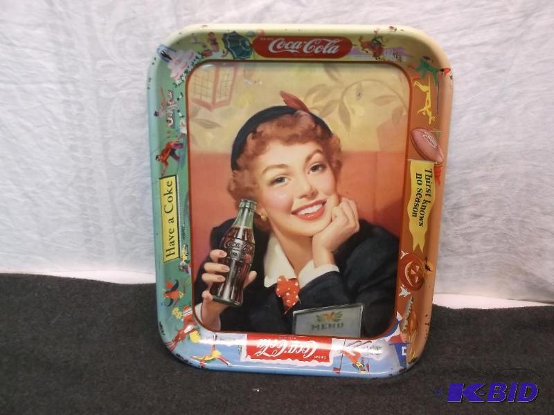 lot 45 image: Vintage 1950s Drink Coca Cola metal serving ...