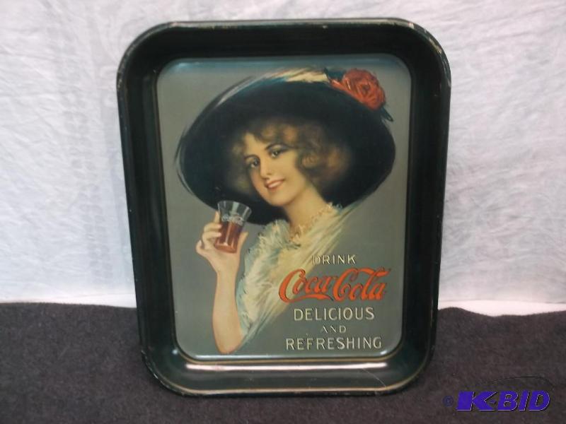 lot 48 image: Vintage Drink Coca Cola metal serving tray me...