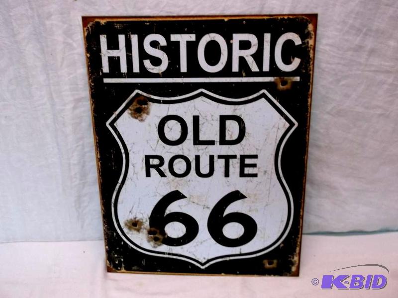 lot 88 image: Collectable metal Historic Old Route 66 sign ...