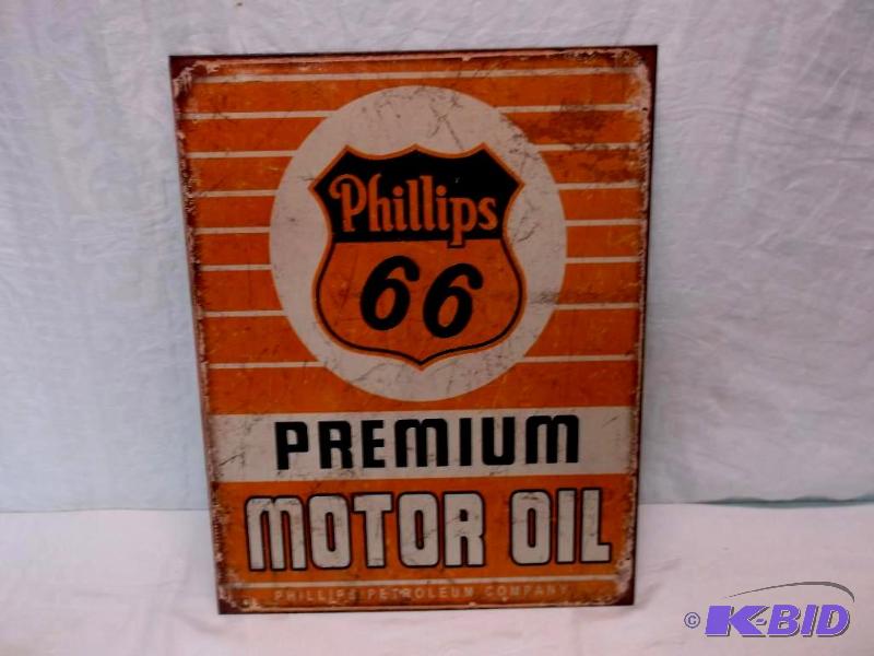 lot 89 image: Collectable metal Phillips 66 sign measuring ...