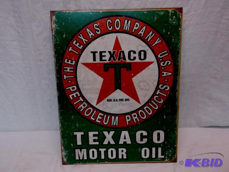 lot 90 image: Collectable metal Texaco sign measuring 12 1...