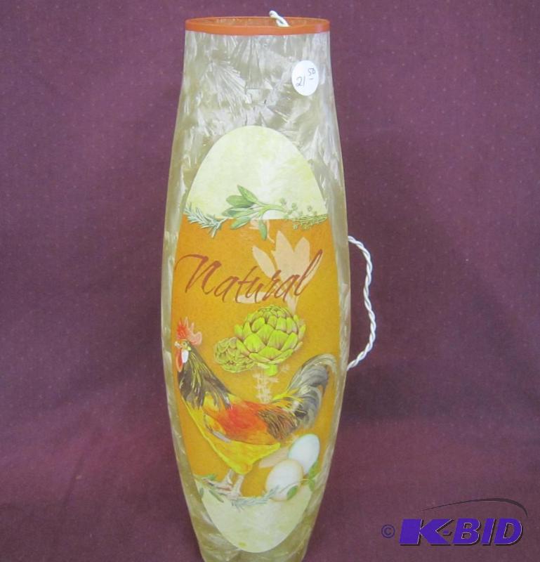 lot 353 image: New 16 Electric Hand Painted Rooster Lamp