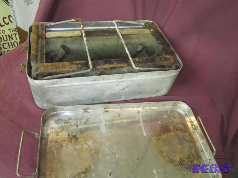lot 401 image: Collectible Camping Stove - Metal with a box full of spare parts
