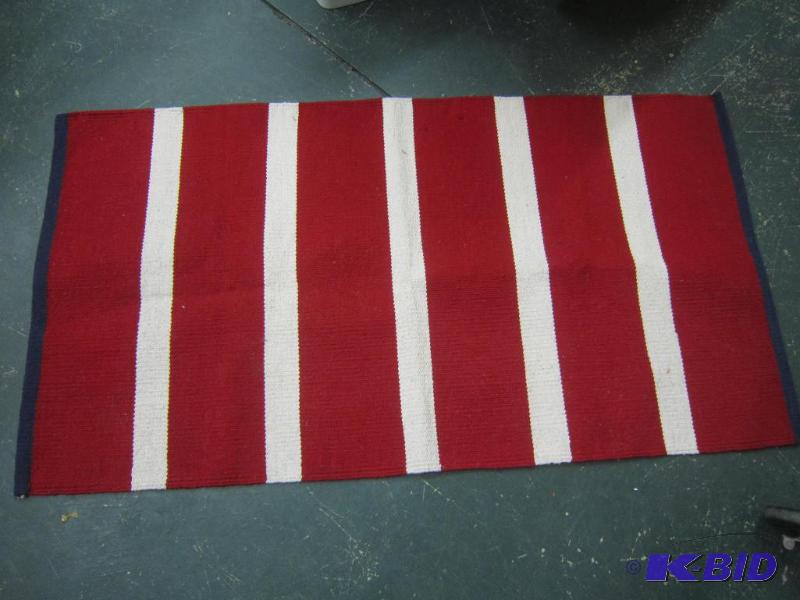 lot 419 image: NEW Rug - Red, White and Blue Rectagle - 27 x 50