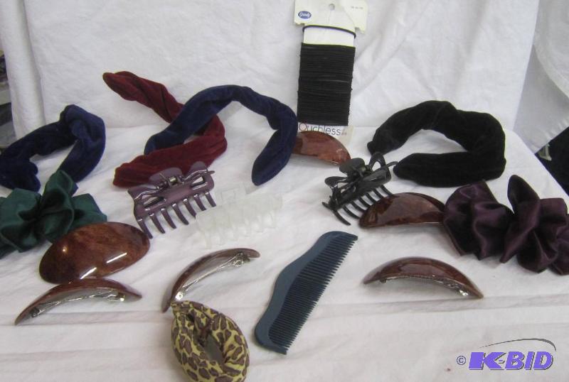 lot 477 image: Misc Box Lot - Hair Barrettes, Bows, Bun Rollers, Clips, ETC