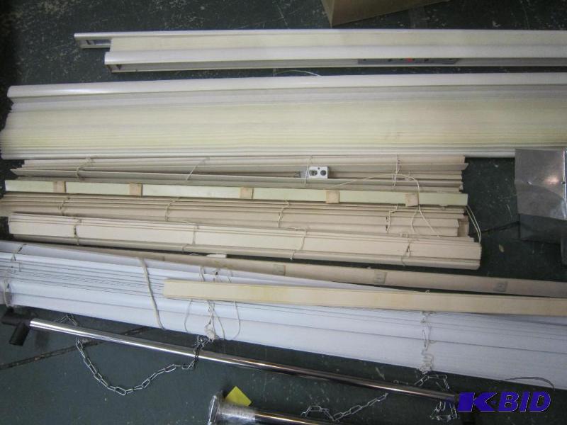 lot 494 image: Misc Box Lot - Blinds, Chin up Bar, Clothes bar, duct work, ETC