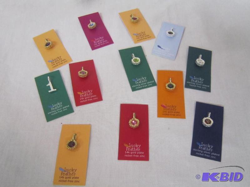 lot 503 image: Jewelry Box Lot - NEW 12 Pieces Charms  Pendants - 14K Gold Plate Nickle Free  Sterling Silver