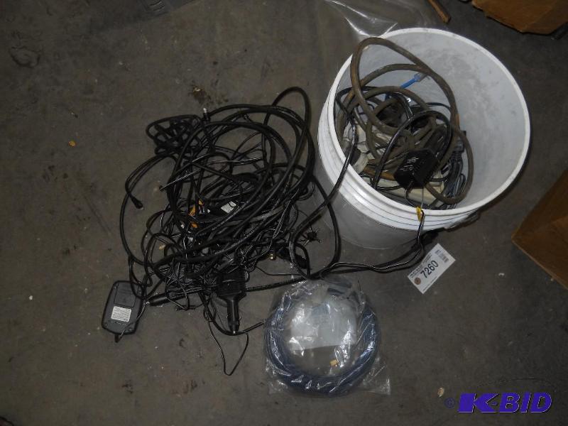 lot 94 image: Pail of Cables and Wire