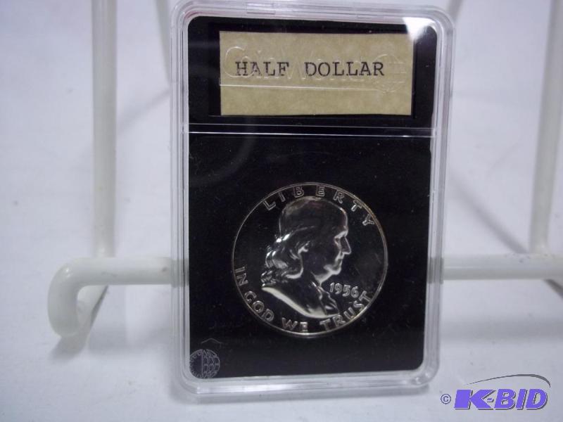 1956 Ben Franklin Half Dollar in case...