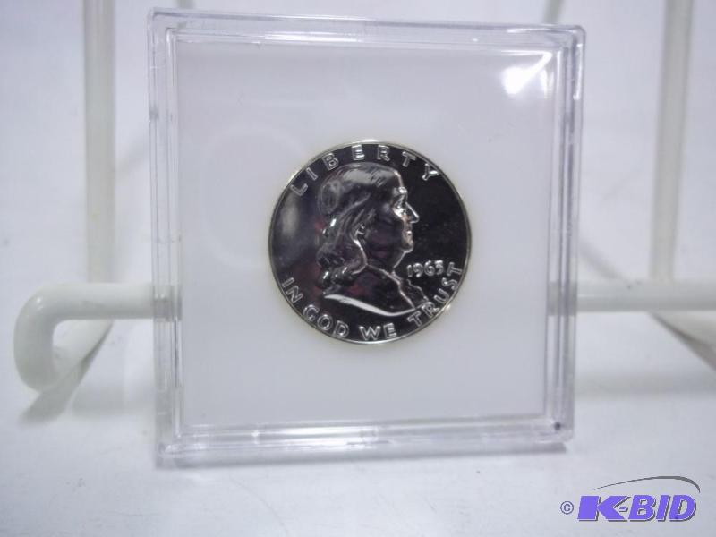 1965 Ben Franklin Half Dollar in case...