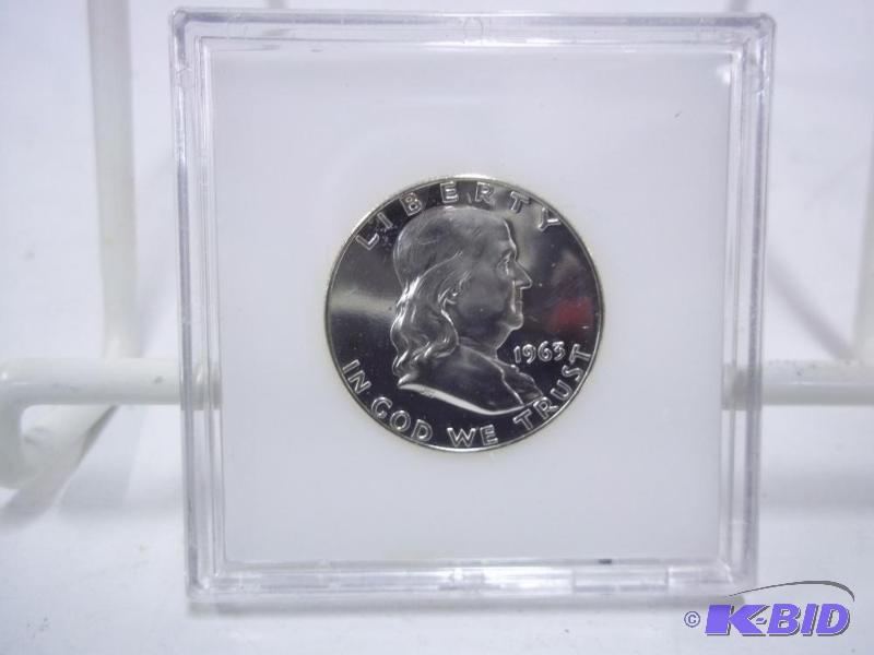 1963 Ben Franklin Half Dollar in case...