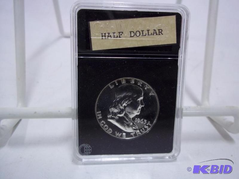 1963 Ben Franklin Half Dollar in case...