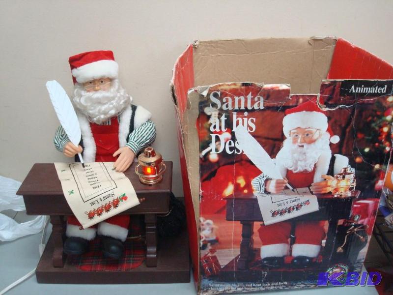 lot 110 image: Animated Santa At His Desk, Works, Plays Musi...