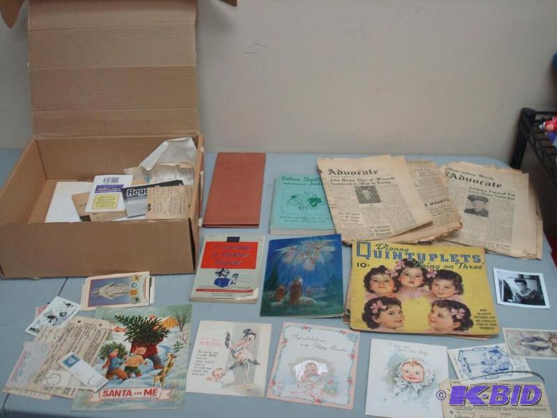 lot 120 image: Lot Of Vintage Paper, Greeting Cards...