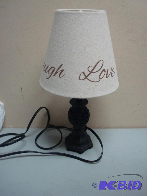 lot 23 image: Small Table Desk Lamp, Live, Laugh, Love, Wor...