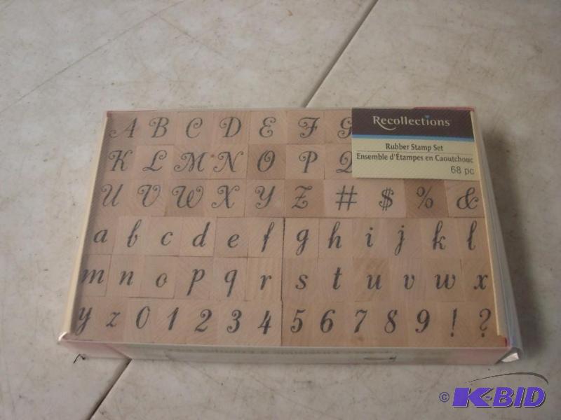 lot 32 image: Wood Block Rubber Stamp Set...