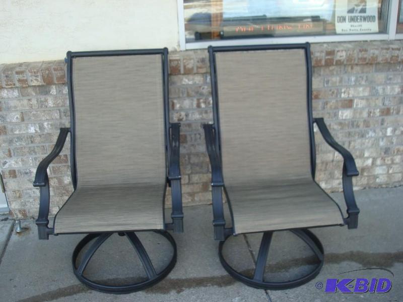 lot 8 image: Pair Of Swivel Rocker Patio Chairs Good Condi...