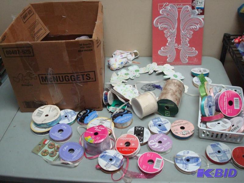 lot 85 image: Lot Of Crafting Supplies And Ribbon ...