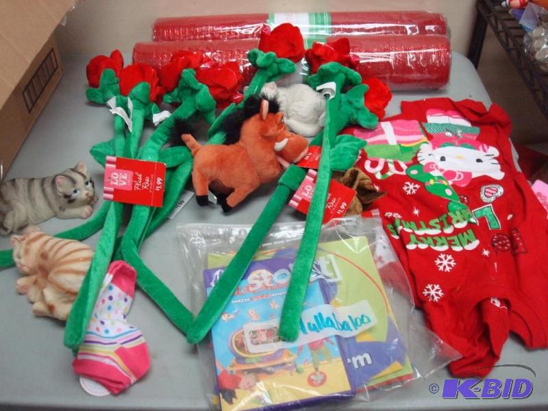 lot 90 image: Lot Of Items Pictured, Plush Flowers, Hello K...