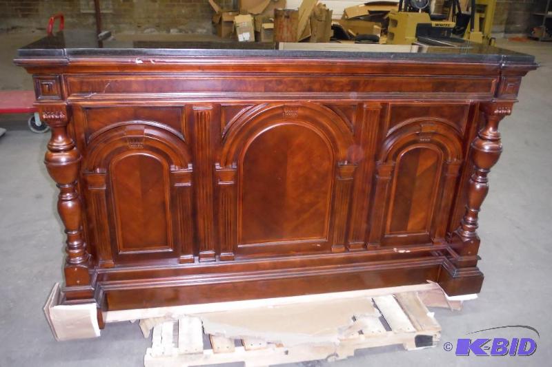 lot 1 image: Pulaski Carlton Manor Bar,New , Some Shipping Damage 6ft. By 2ft.by 42 height