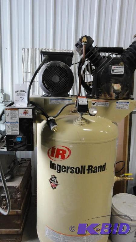 lot 7 image: Ingersoll Rand 2 stage air compressor.  ...