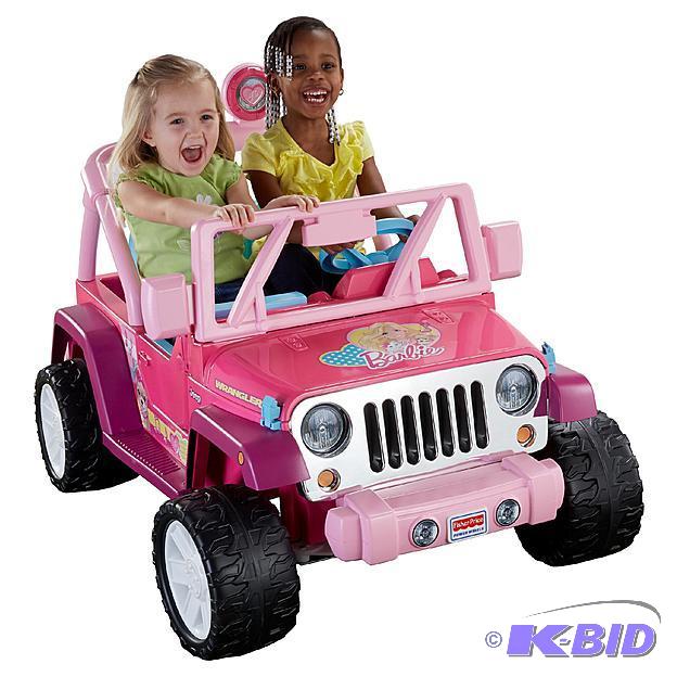 lot 2 image: New Barbie Fisher Price Powerwheels Jeep Wran...
