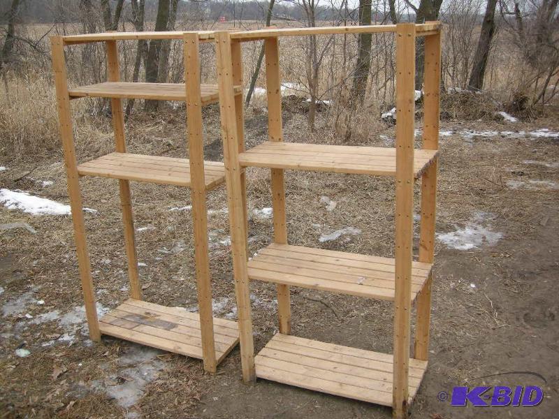lot 4 image: 2 wooden shelf units