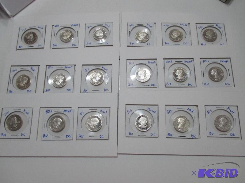 18 Susan B Anthony Dollars, Gem Deep Cameo Pr...