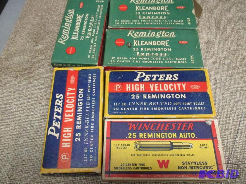 .25 Remington ammo, approx 120 rounds...